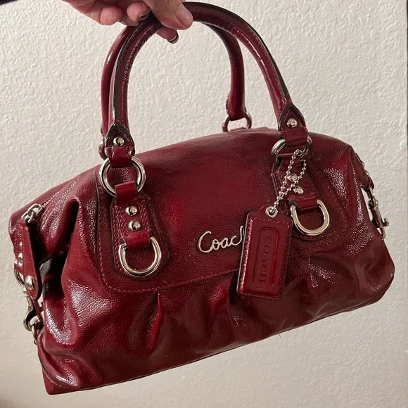 COACH Ashley Red Patent Satchel/Shoulder Bag F15455 - Picture 5 of 13